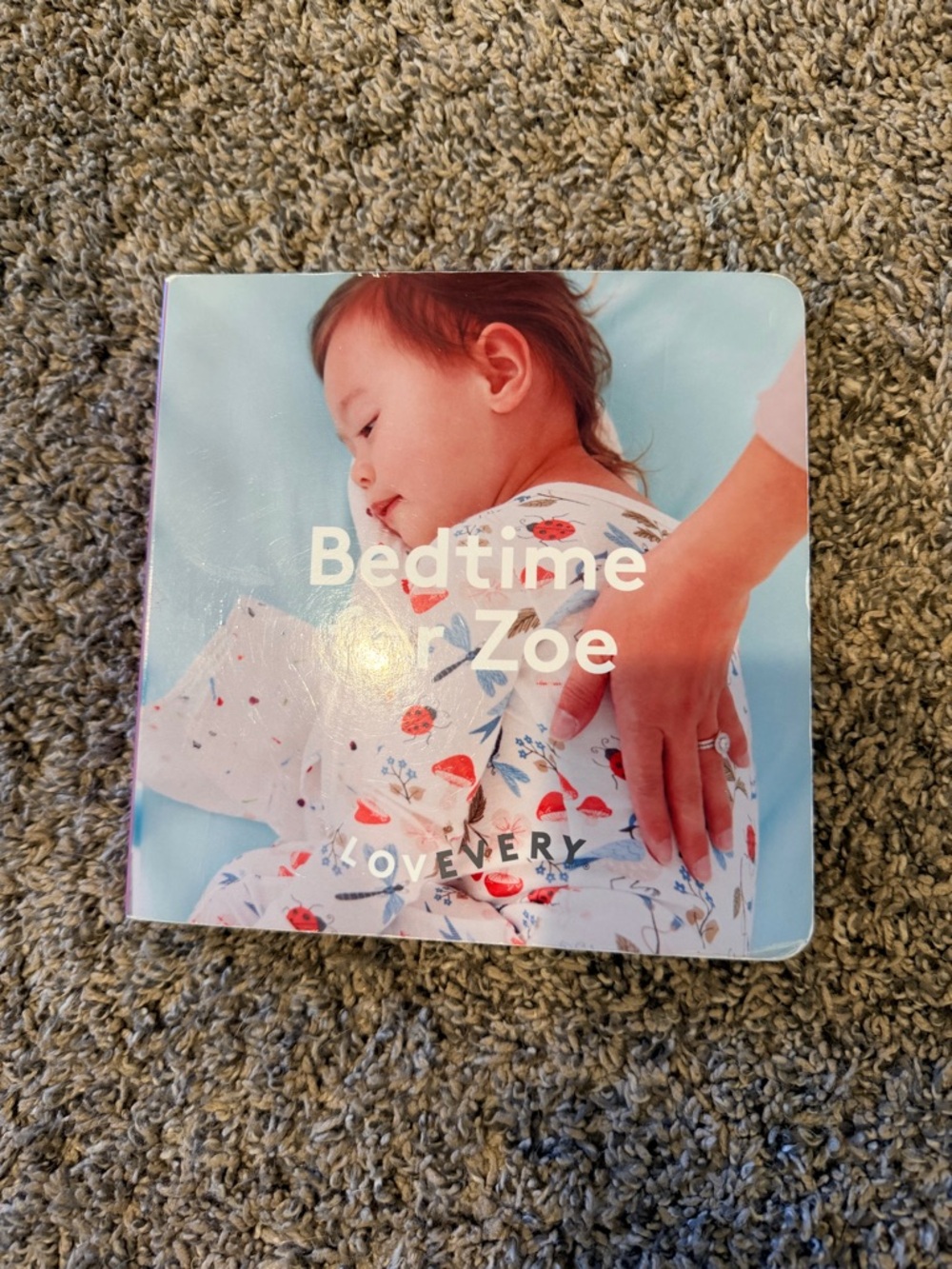 Lovevery Bedtime Zoe Board Book - White with Red Floral Accents